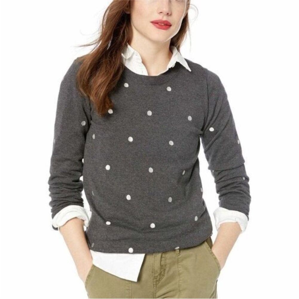 J. Crew Mercantile • Polka Dot Merino Wool Sweater • Dark Gray • Size M